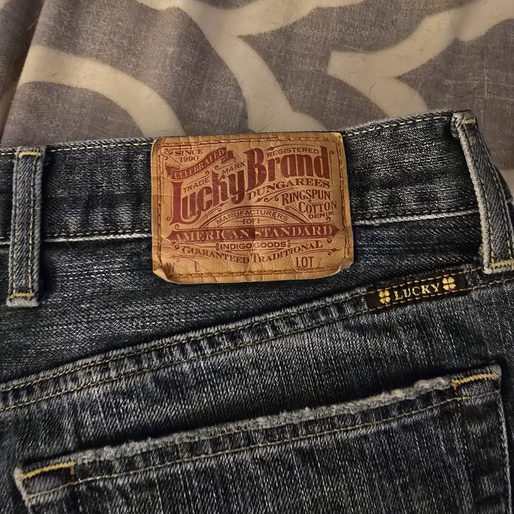 Lucky Brand Indigo Jeans with Gold Stitching